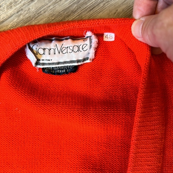 Vintage Gianni Versace Cotton V Neck Cardigan Sweater L - Picture 6 of 7
